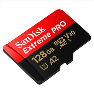 128GB Sandisk Extreme Pro microSDXC A2 C10 V30 UHS-I U3 + adapter (SDSQXCD-128G-GN6MA / 214504)